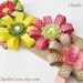 Flower Hair Bows for Girls, Toddler, Baby, Flower Hair Clip Set, Assorted Hair Bow Clip Set of 4- "Khaki Jungle Safari"