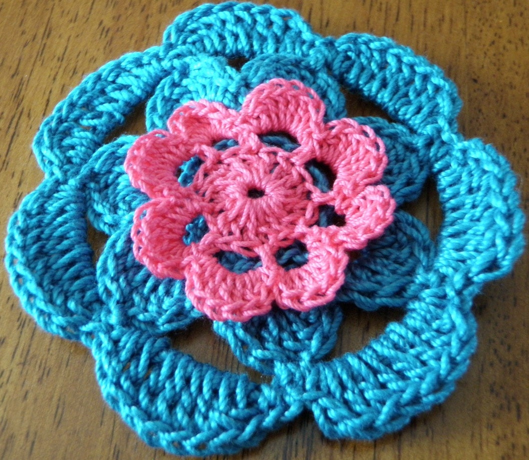 Pink and Blue Flower Hair Clip from Arizona Sunshine Girls