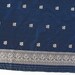 Vintage Indian Hand Woven Pure Silk Pashmina Scarf Shawl, Indigo