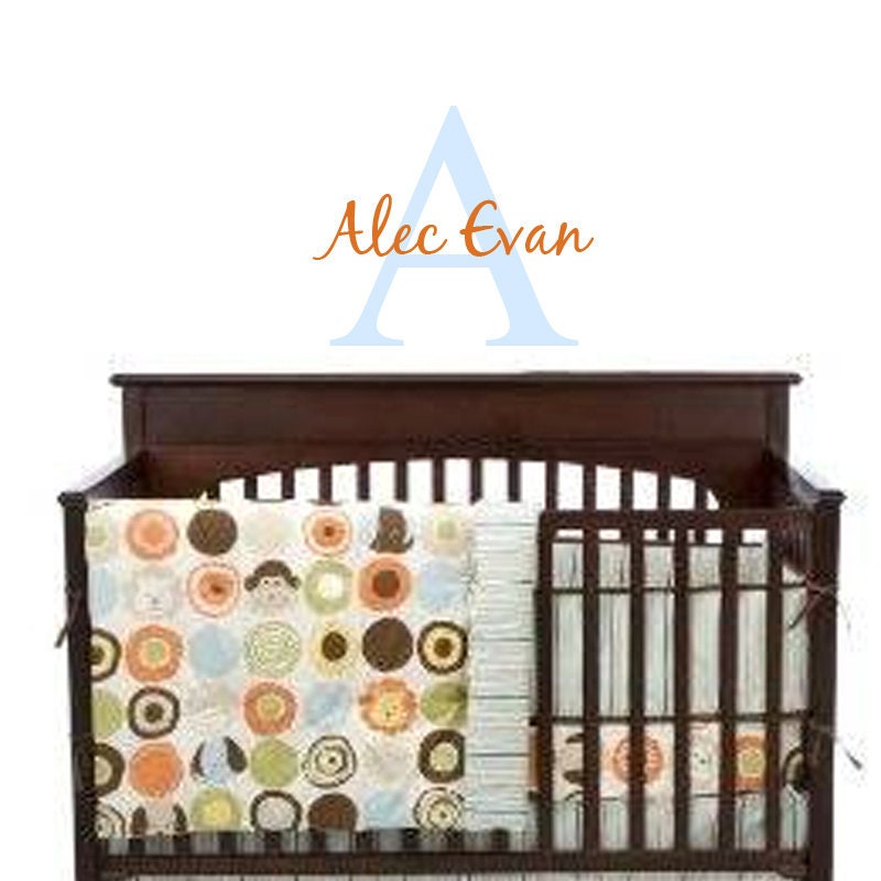 Vinyl Wall Decal Monogram Sticker Extra Large Initial and Name baby boy Nursery Vinyl Wall Decal