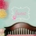 Vinyl Wall Decal Sticker Monogram Swirl Frame with Name and Owl Nursery decor