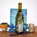 Incense burner Glass bottle- Hand Etched- Free Shipping- Peacock