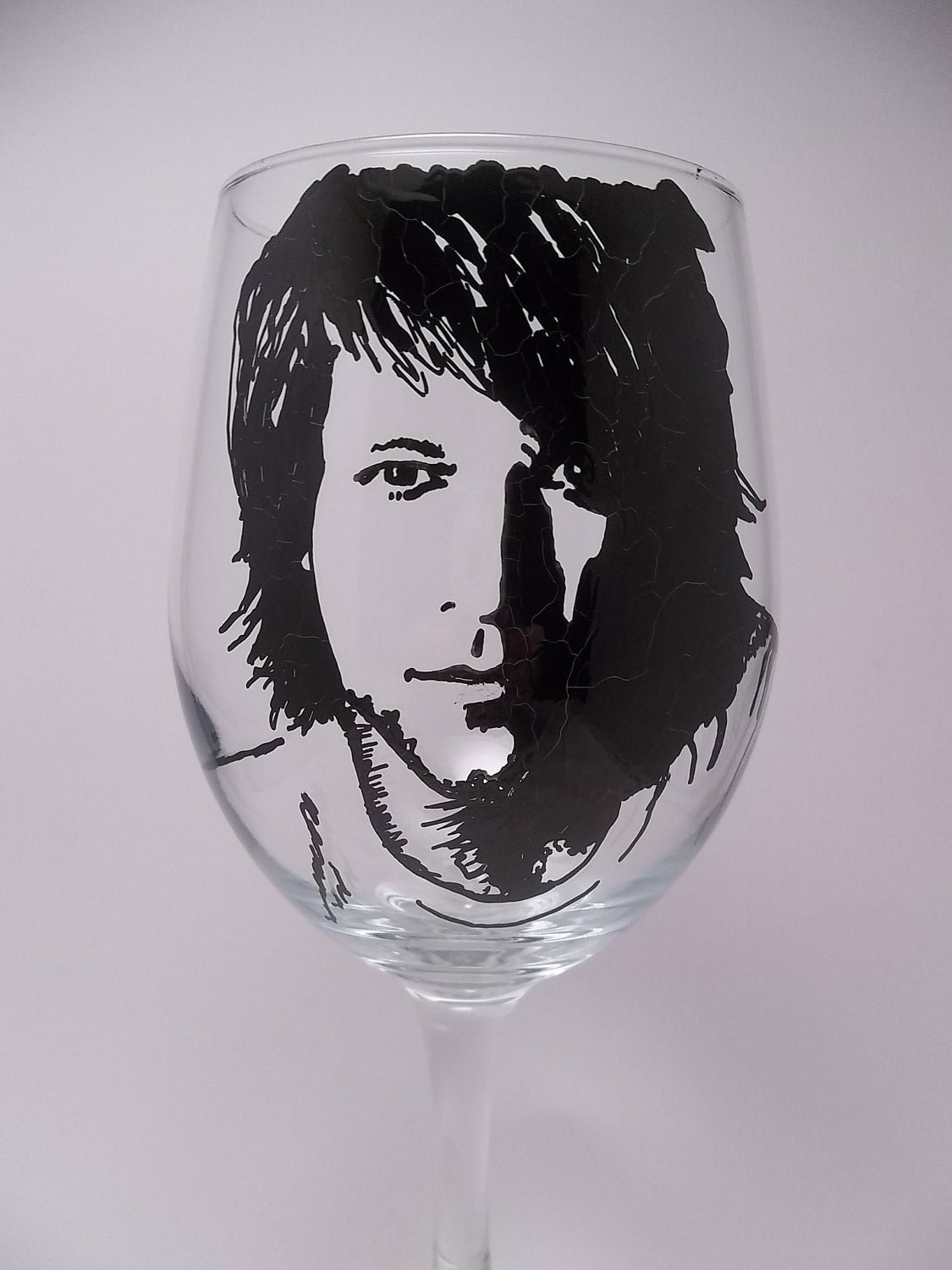 Jon Bon Jovi, Wine Glass, 90's, hand painted glasses