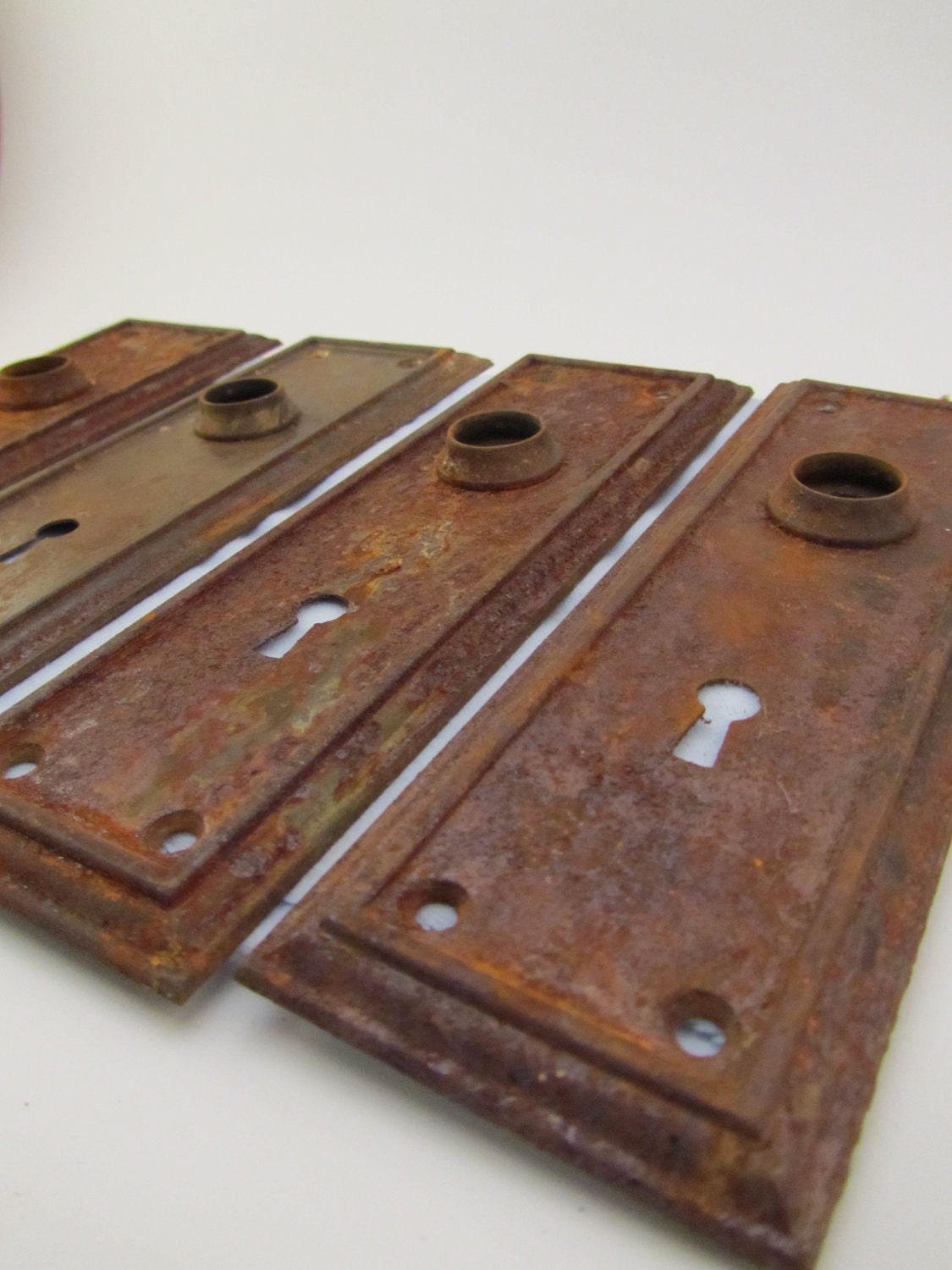 Rustic Antique Metal Door plates for skeleton keys