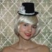 Black and Antique White Edwardian inspired Mini Top Hat - 'Alexandra'