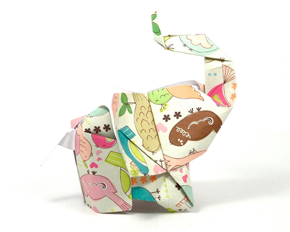 Elephant in the room No.6 3D free style origami sculpture by JinniInTheLamp - Table decor for weddings, birthdays, parties, events - Unique