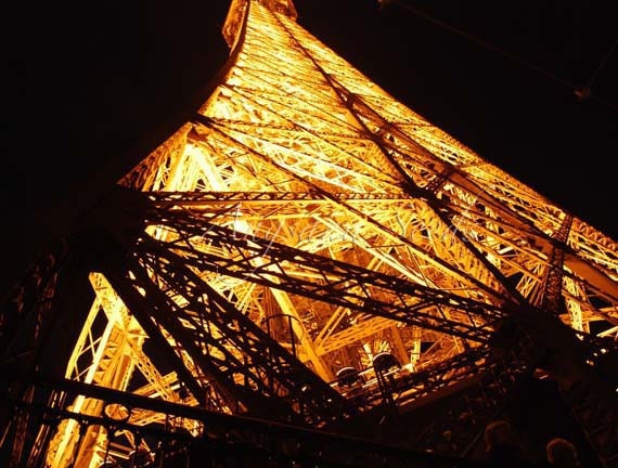 Eiffel Tower Paris Photo, 8x10 Art Print, Night scene, French Architecture, Paris icon, French design, Paris street scene, Home decor - AngsanaSeeds