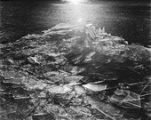 Point Pele Ontario Canada Sunlight plays on the Ice in Black and White photography