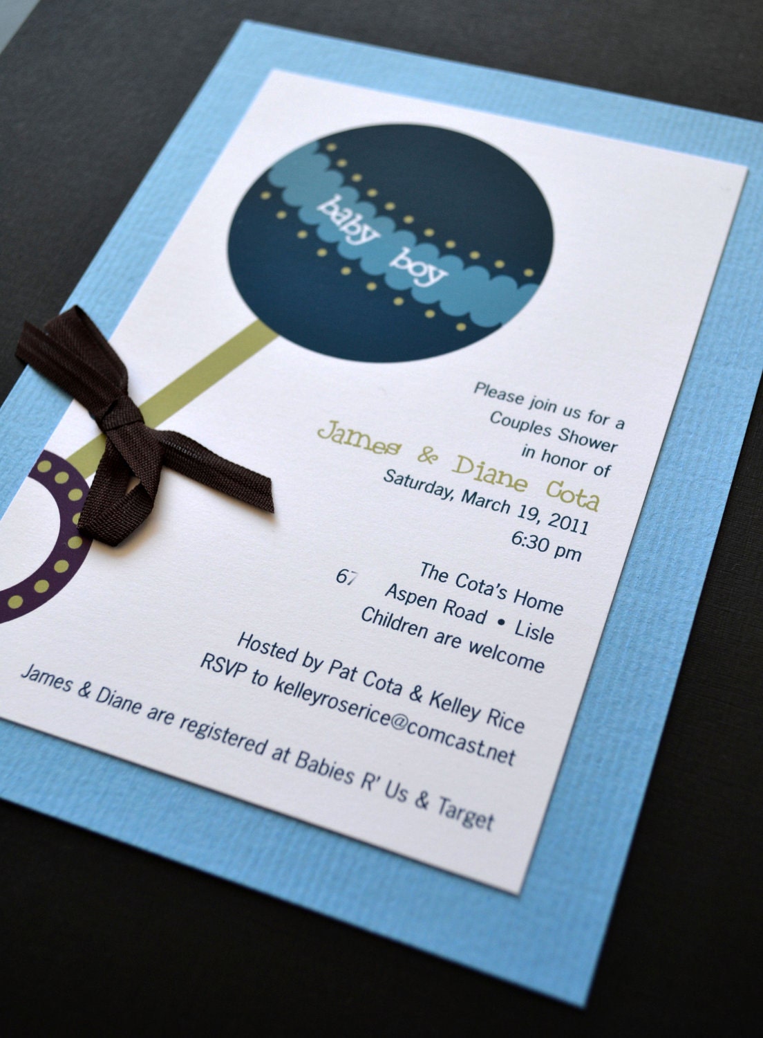 Baby Rattle Shower Invitation