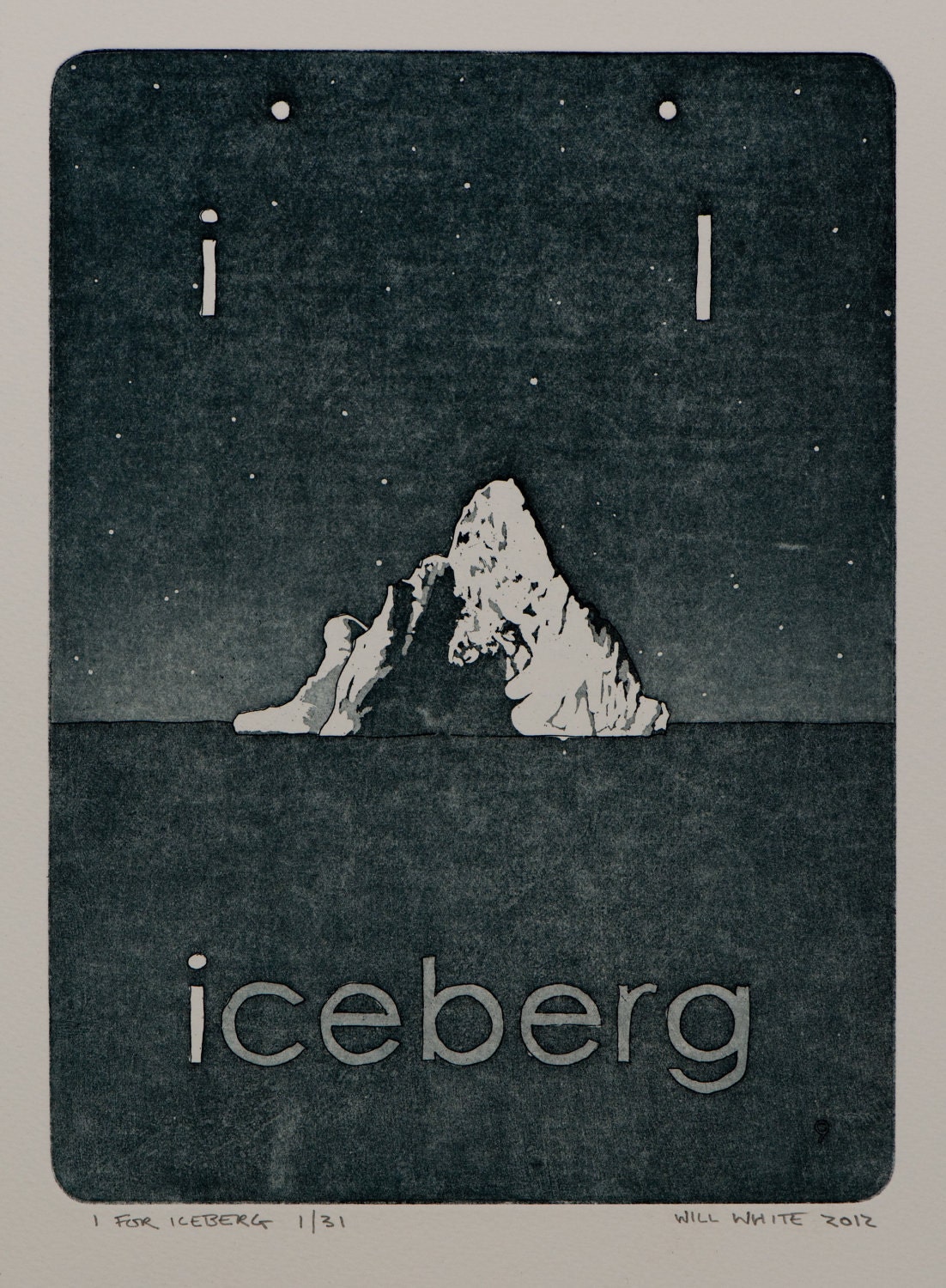 i for iceberg Etching Print