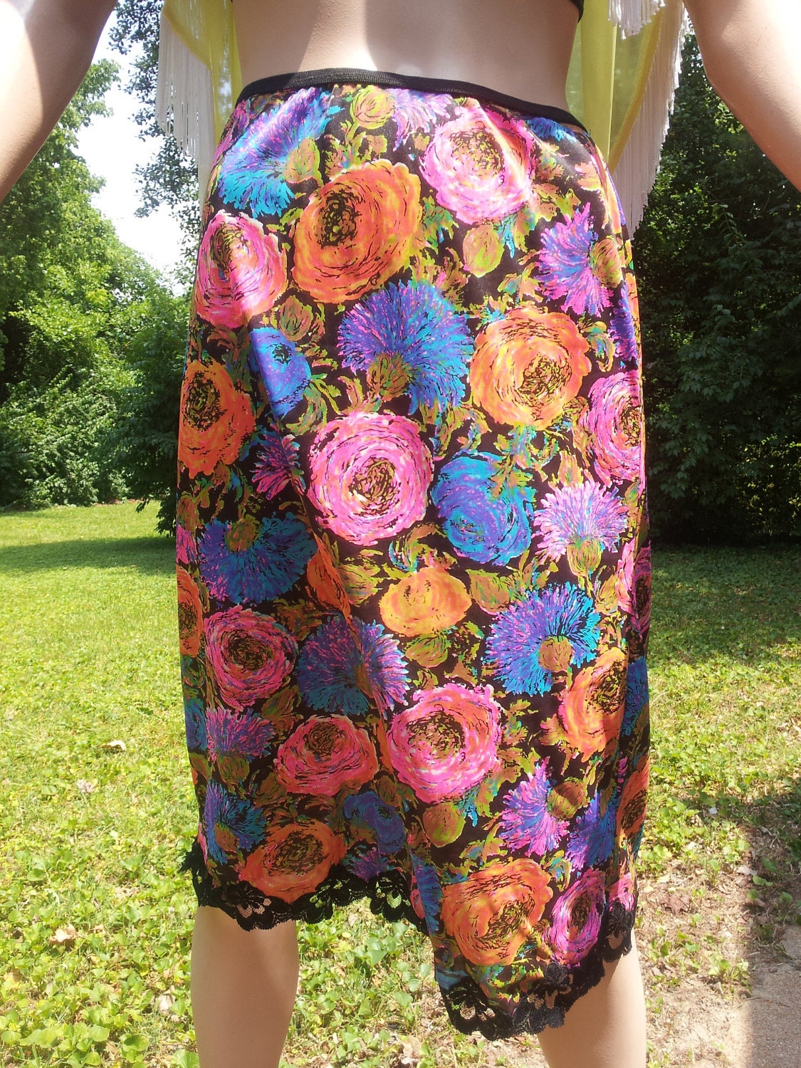 Silk Magnolias slip (size S/M)-By: unknown