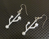 USB Computer Symbol Earrings for geeks and techies