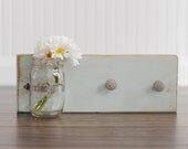 Key Hook - Wooden Wall Organizer - Wood Shelf - Wood Sconce - Mason Jar Sconce