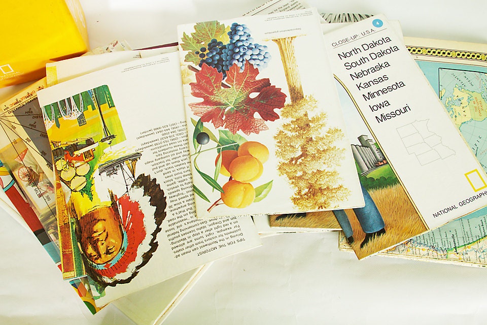 Vintage National Geographic Maps of the United States  from 1978