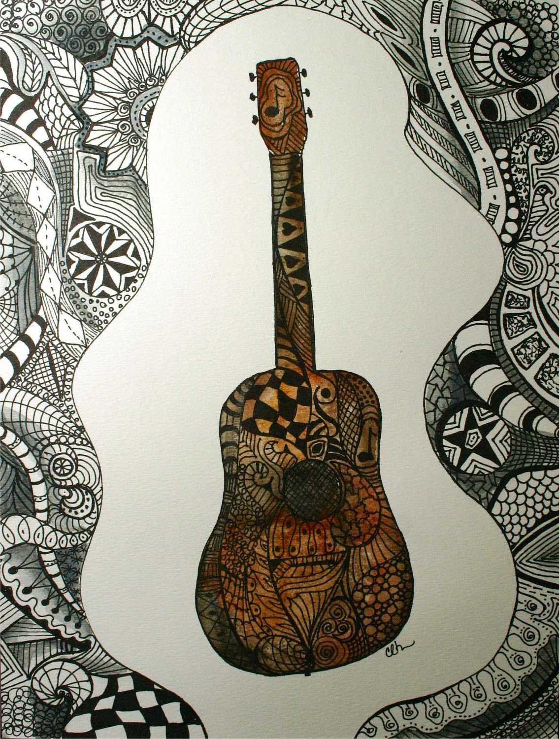acoustic guitar artwork