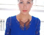Wooden Oak Peter Pan Collar Necklace - 'Moonshine'