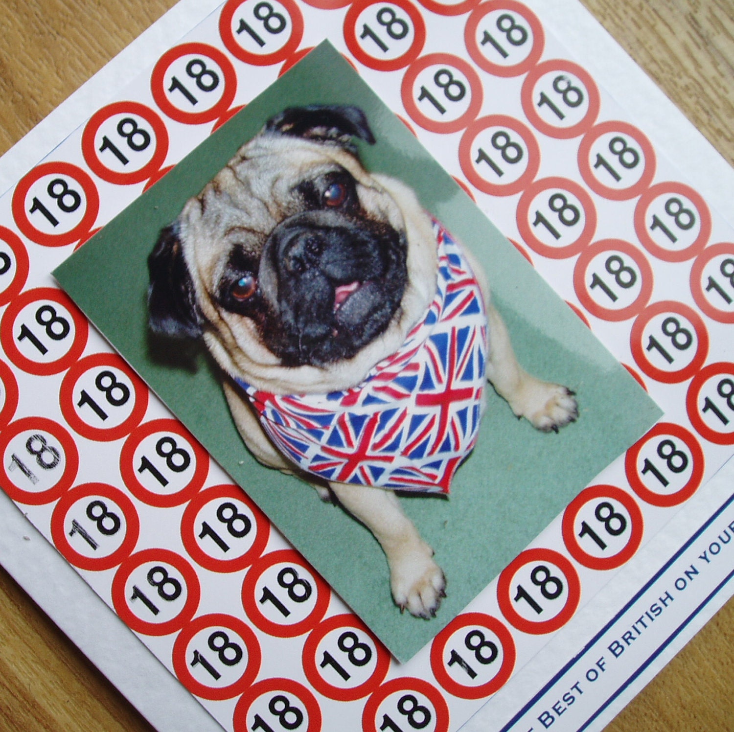 18th Birthday Pug card
