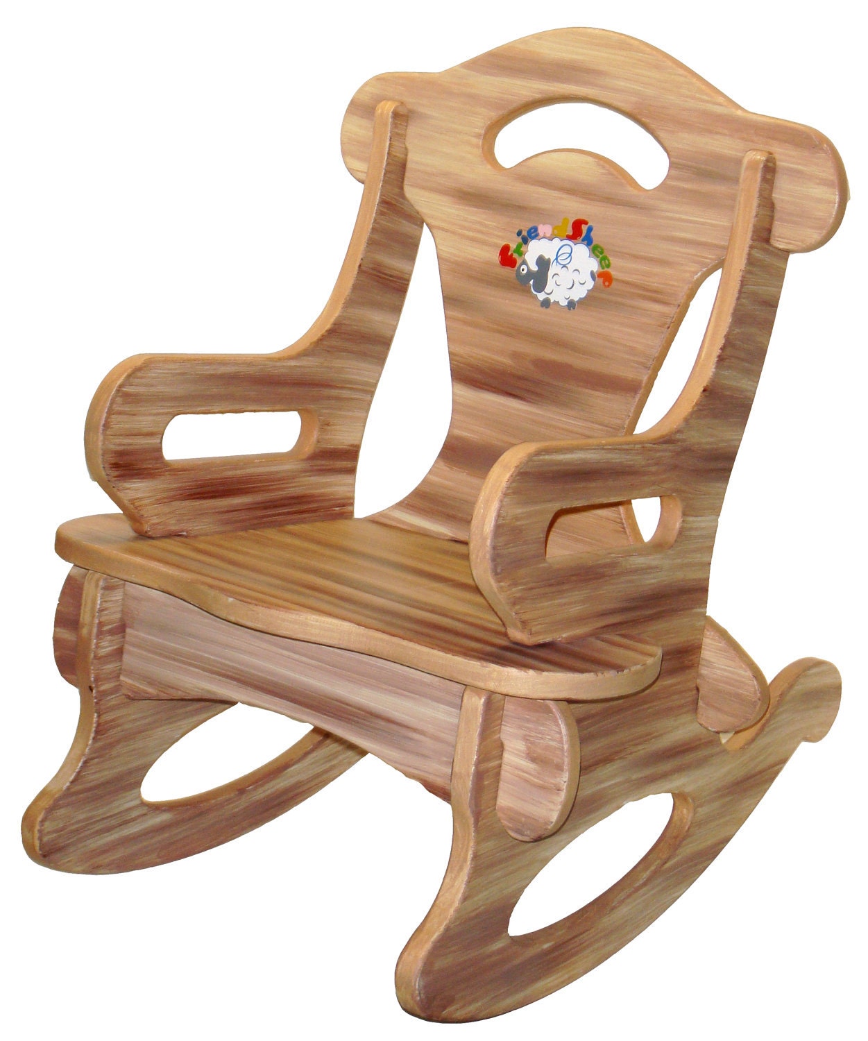 Brown Puzzle Rocker Rocking Chair Solid Wood for Kid, Child, Baby, Boy 