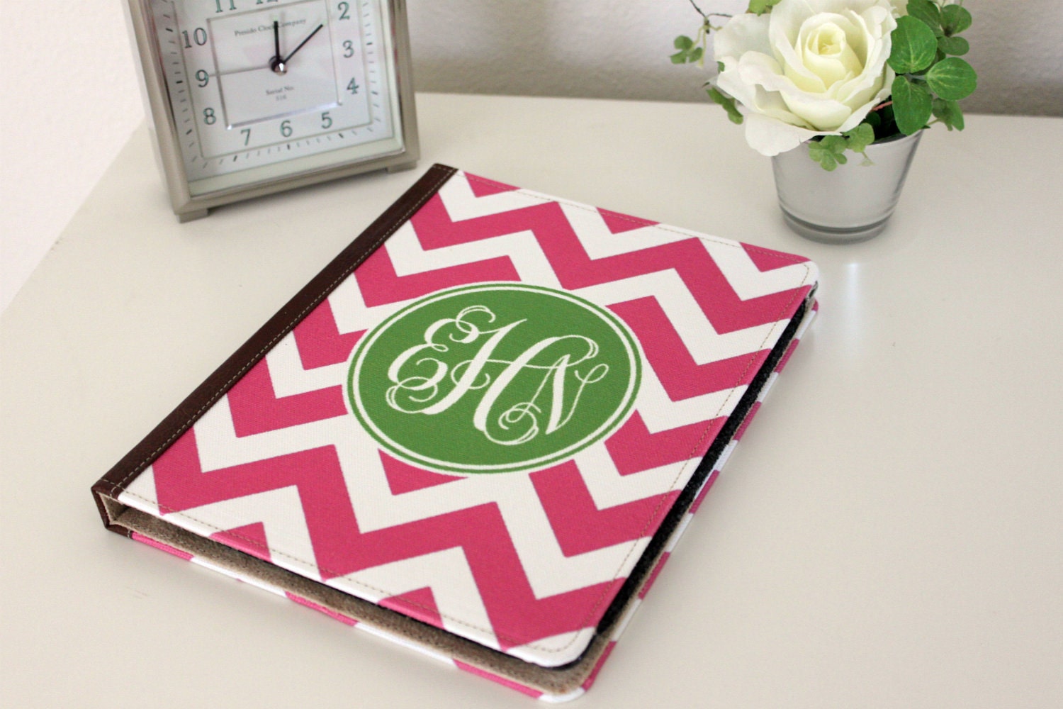 iPad Case iPad Cover Personalized Monogram cover case booklet