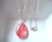 Beautiful Cherry Quartz Pendant Necklace - 24 inches