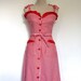 Stripe dress. VINTAGE. 1980s sundress. Red and white thick, crisp cotton. Size 12. Pristine condition. Beautiful.