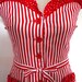 Stripe dress. VINTAGE. 1980s sundress. Red and white thick, crisp cotton. Size 12. Pristine condition. Beautiful.