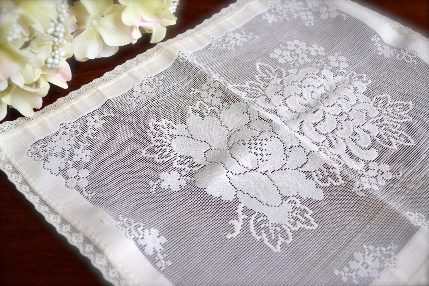 Lace Vintage runners LaBellaVintage etsy Dresser Runner Table  table by vintage Scarf Doily