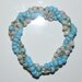 Aqua and White 3 Strand Beaded Stretch Bracelet - Custom Made to Size