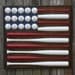 Patriotic Red White and Blue Baseball Bat & Ball American Flag Hanging Wood Wall Decor