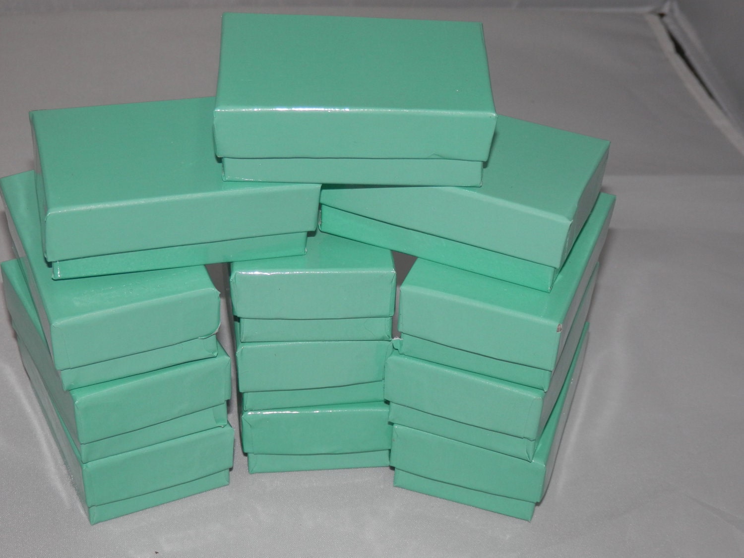50 Tiffany Blue Jewelry Boxes Cotton filled by wrappingmeup