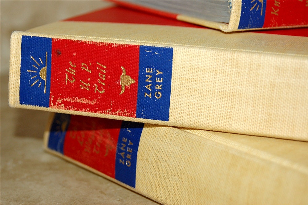 Head West - Vintage ZANE GREY Hardcover BOOKS - Set of 5