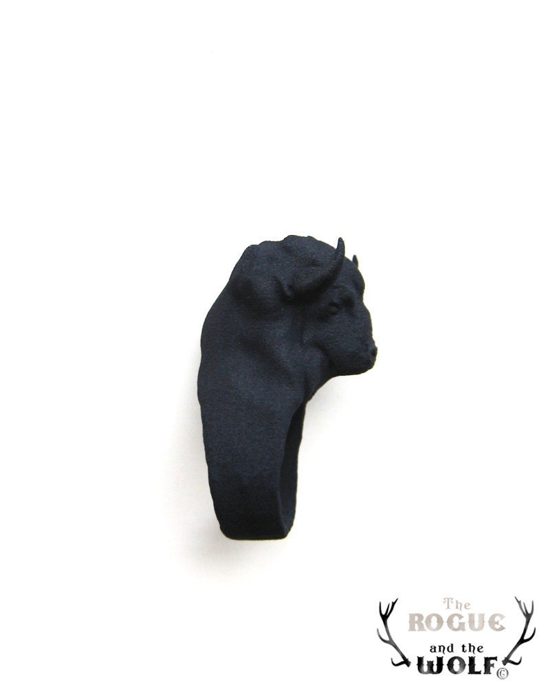 Black Bison Ring, Buffalo ring, Animal Ring, Modern animal Jewelry, Bison head Jewellery, for dudes, for her, cool ring, fashion accessory