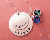 Custom name necklace sterling silver birthstone necklace customized gift