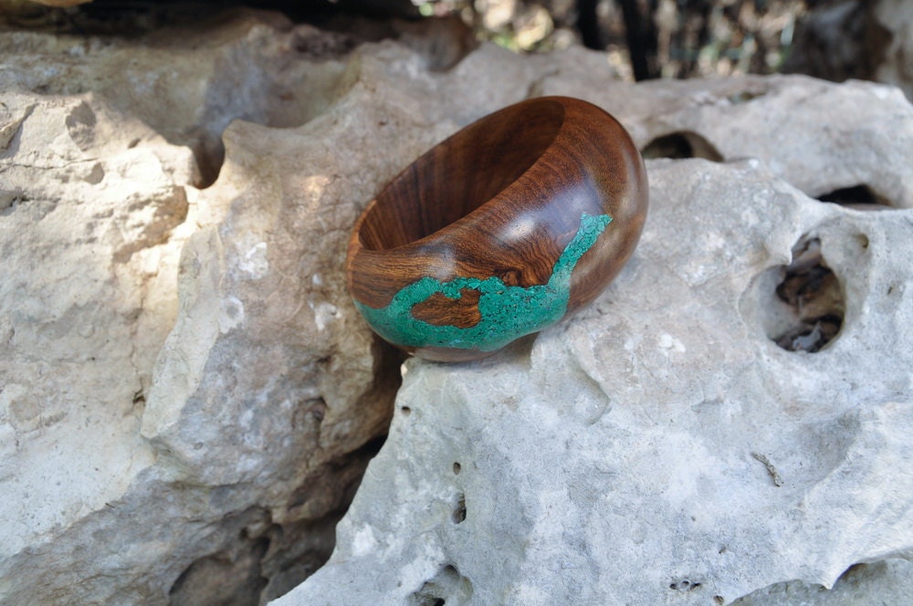 Malachite in Indian Rosewood Bracelet