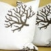 Sea Coral Pillow Covers Brown Cream Decorative Pair 18x18