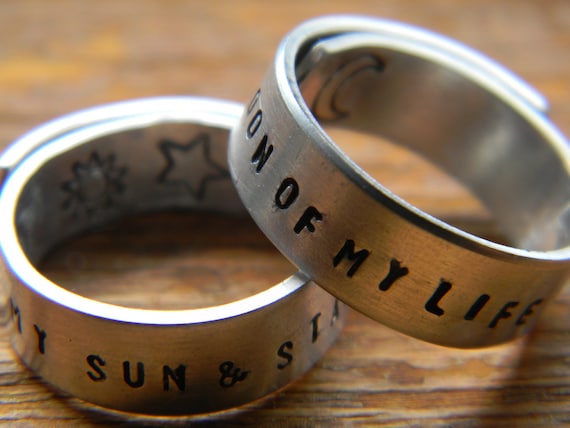 My sun and stars moon of my life pair of rings