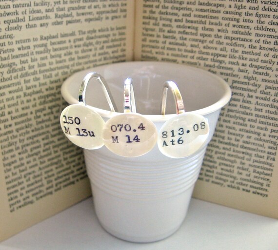 Custom Wedding Party Gifts Dewey Decimal Bookmark Silver Shepherds Hook Monogrammed Set of 6 (six)