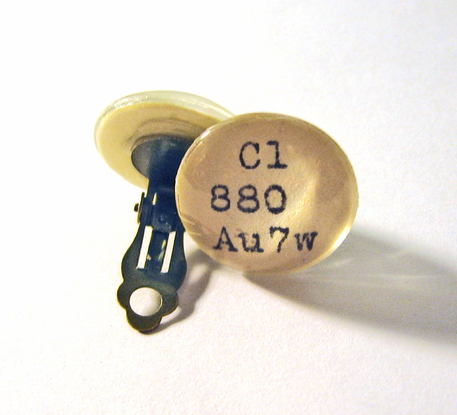 Dewey Decimal Vintage Card Catalog Clip On Earrings