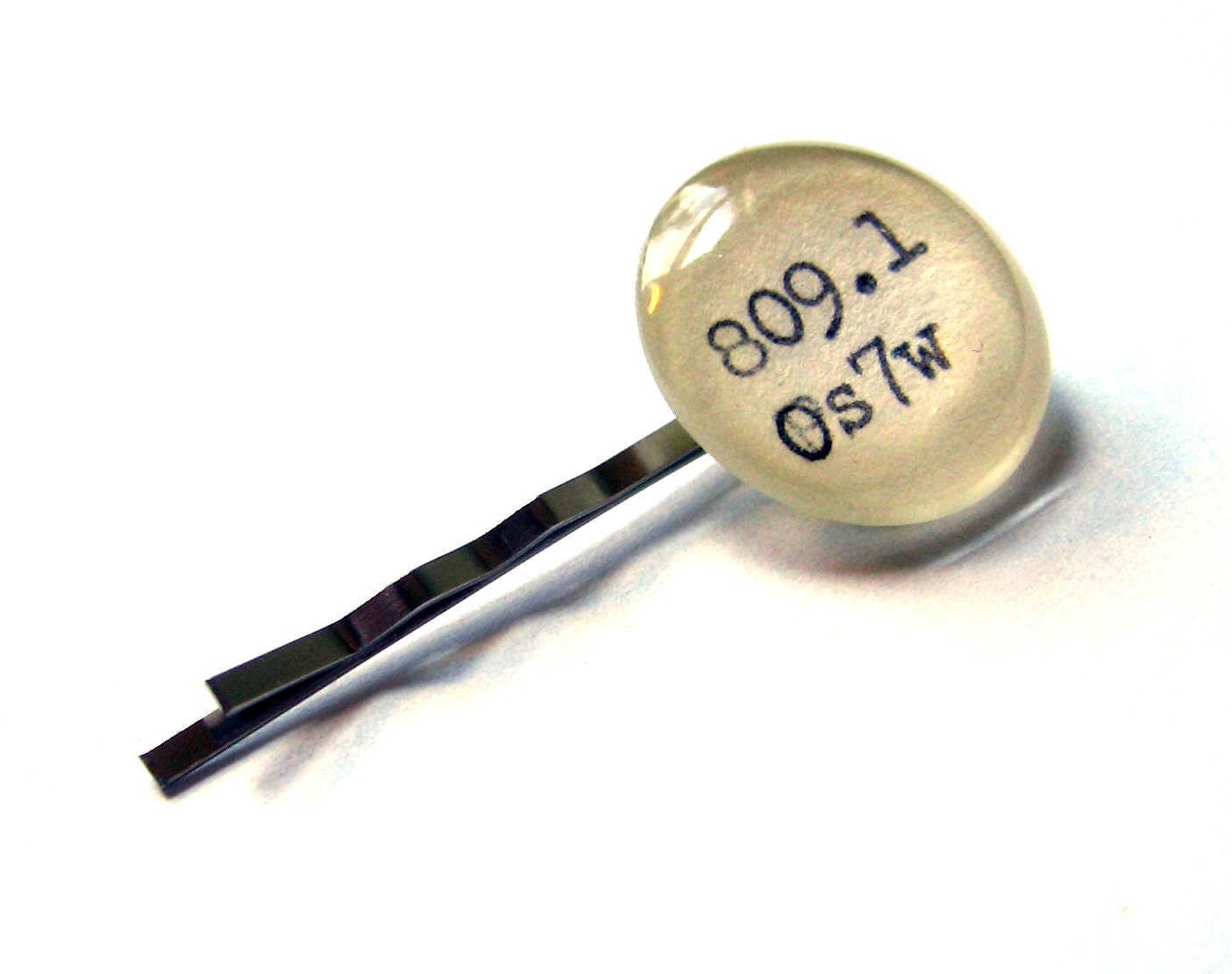 Dewey Decimal Library Card Hair Pin Bobby Pin - Single