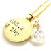 ON SALE Clear Crystal 22K Gold Dewey Decimal Vintage Library Necklace