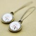 White Blossom Flower Antique Bronze Dangle Earrings - Wearable Photo Art - Bridal - Wedding Jewelry
