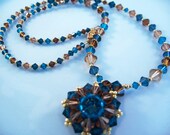 Swarovski Snowflake Pendant Necklace In Blues and Browns