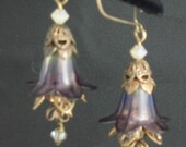 Nature and Vintage Inspired Hand Dyed Lucite Flower Earrings -"Double Dip"