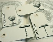 Wine & Cork Screw Tag Set
