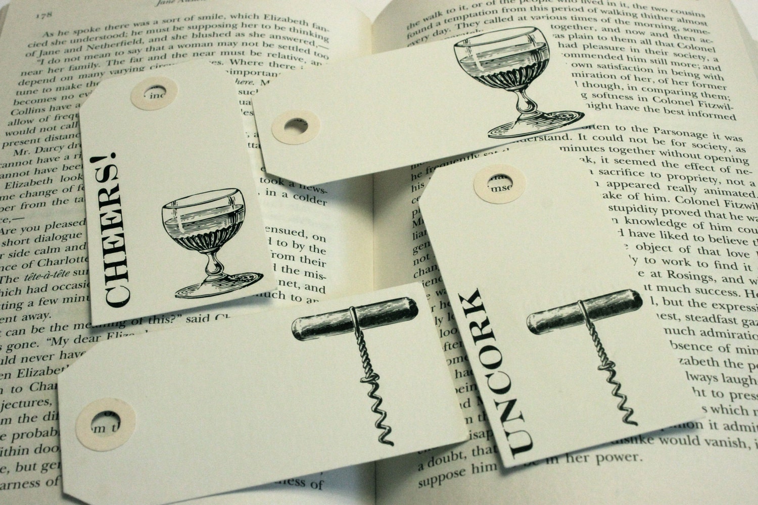 Wine & Cork Screw Tag Set