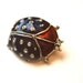 Vintage beetle brooch rhinestone ladybug red and blue