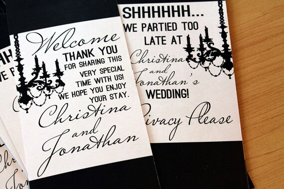 Modern Elegant Favors Set of 50 Wedding Bridal Door Hanger for Destination Hotel Guests or Out Of Town Bags Il_570xn