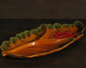 deForest Large Leaf Ceramic Serving Plate VINTAGE EXCELLENT CONDITION