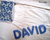 Personalized Bath Towels - Blue Loops