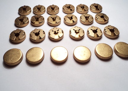 24 pcs - Round Brass Button covers - m160